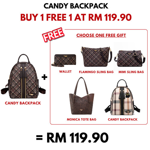 CANDY BACKPACK - BATIK BQ, DARK BROWN